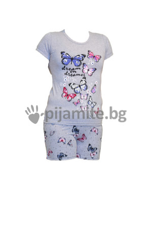 Дамски пижами Пижами с къс ръкав Дамска пижама - къс ръкав, къси панталони Пеперуда 12638А